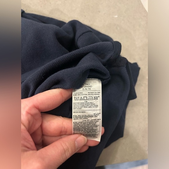 Old Navy Polo Shirt Short Sleeve Mens Large Tall Navy Blue Preppy Uniform - Picture 5 of 7